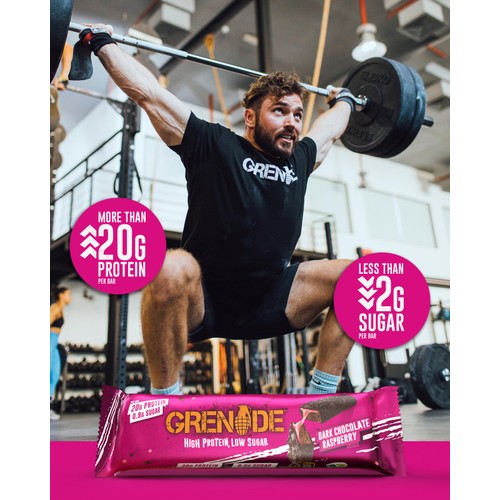 Grenade Dark Chocolate Raspberry Protein Bar 