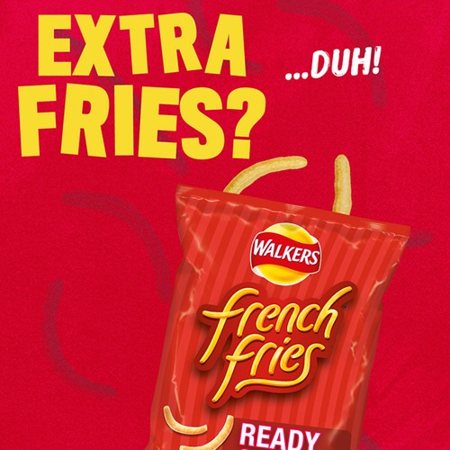 Walkers French Fries Flavour Crispy Potato Snacks 6 x 18g