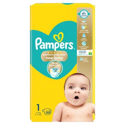 Pampers New Baby Nappies, Size 1 (2-5kg) Essential Pack
