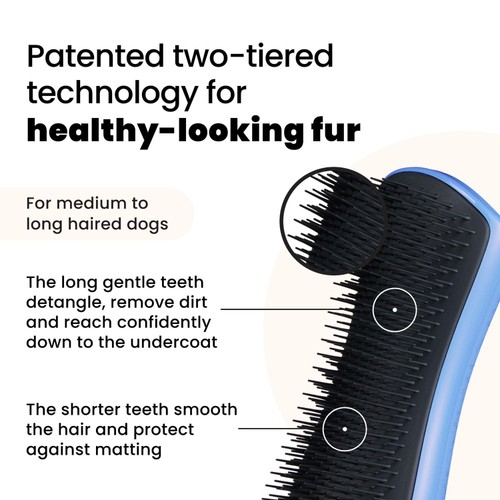 Pet Teezer Large Detangling Brush Blue Grey