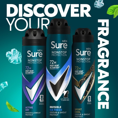 Sure Men 72hr Nonstop Protection Invisible Ice Antiperspirant Deodorant