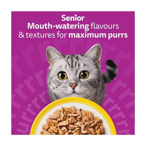Whiskas 7+ Senior Wet Cat Food Poultry Feasts in Jelly