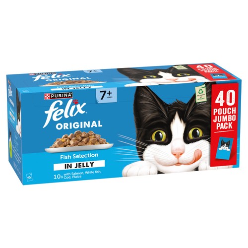 Felix Original Senior 7+ Fish Selection in Jelly Wet Cat Food