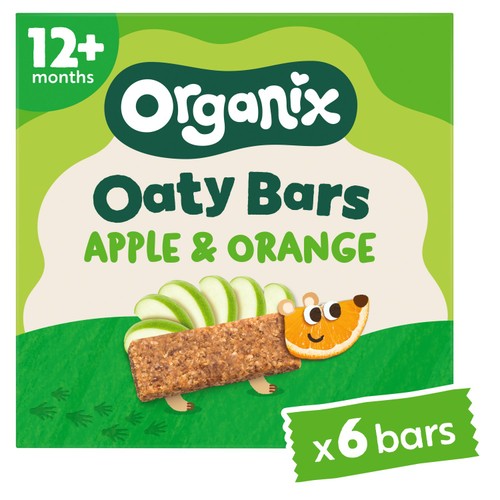 Organix Apple & Orange Oaty Bars Toddler Snack Multipack 12+ Months