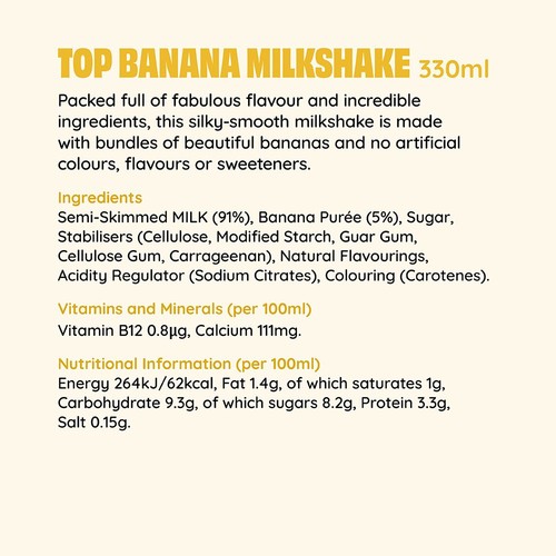 Shaken Udder Top Banana Flavoured Milkshake