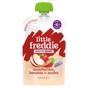 Little Freddie Strawberry, Banana & Apple Baby Food Pouch with Omega 3 6+ M