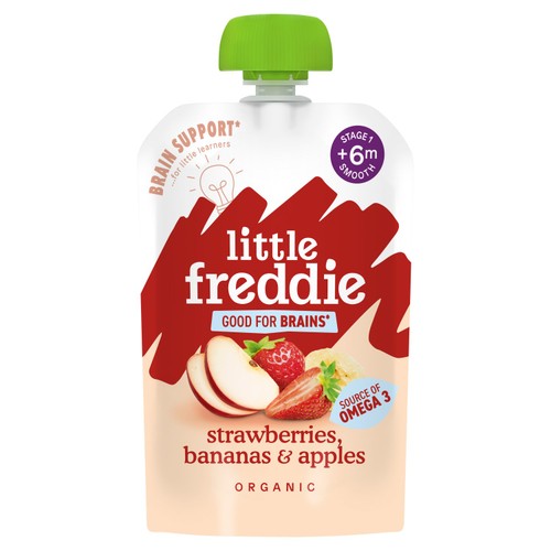 Little Freddie Strawberry, Banana & Apple Baby Food Pouch with Omega 3 6+ M