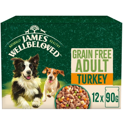 James Wellbeloved Grain Free Adult Wet Dog Food Turkey in Gravy Pouches