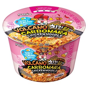 Paldo Volcano Carbonara Chicken Flavoured Korean Instant Noodle Bowl