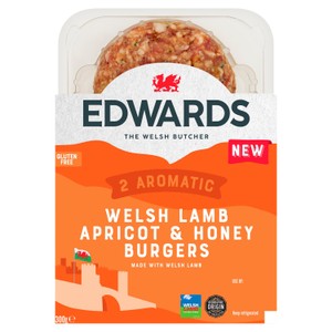 Edwards 2 Welsh Lamb, Apricot & Honey Burgers