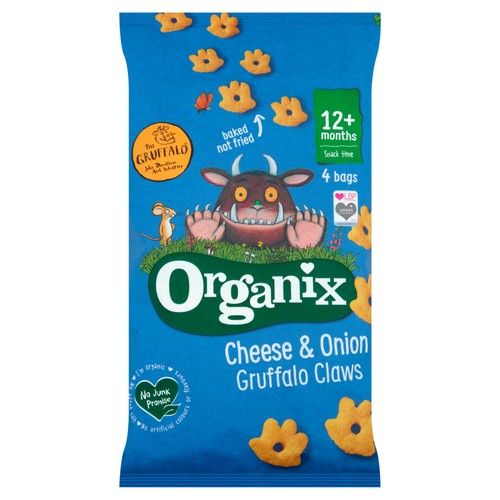 Organix Cheese & Onion Gruffalo Claws Toddler Snacks Multipack 12 months