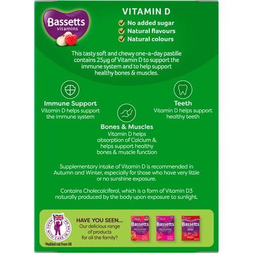 Bassetts Vitamins Adult Vitamin D Apple & Raspberry