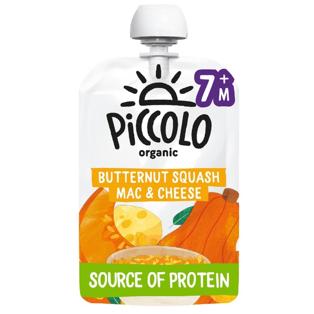 Piccolo Butternut Squash Organic Mac & Cheese Baby Food Pouch 130g for 7+ Months