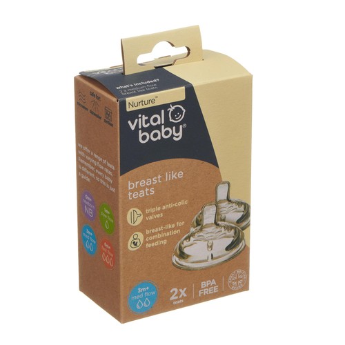 Vital Baby Nurture Breast Like Teats Medium Flow