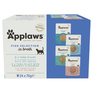 Applaws Natural Wet Cat Food Tuna Fillet Multipack Pouches in Broth