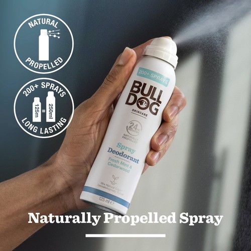 Bulldog Fresh Mint & Cedarwood Naturally Propelled Spray Deodorant