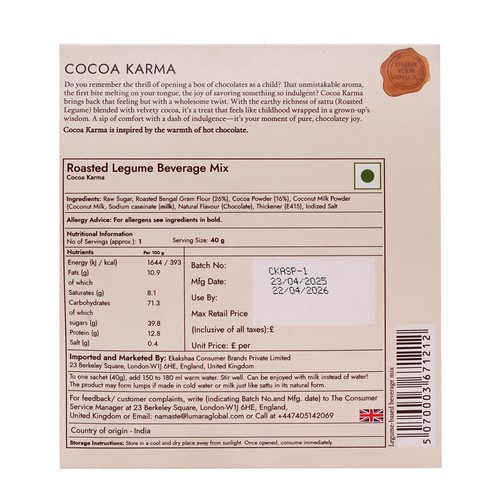 Lumara Cocoa Karma roasted chana sattu chocolate drink