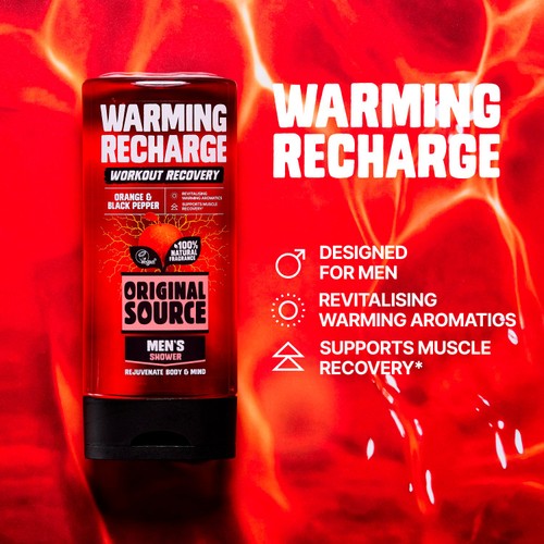 Original Source Mens Workout Recovery Warming Recharge Shower Gel