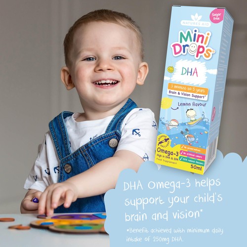 Natures Aid Mini Drops DHA Omega-3 for Infants & Children