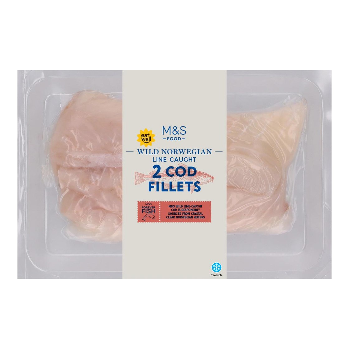 M&S Cod Fillets Skinless & Boneless - Ocado