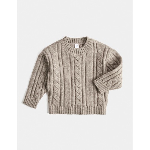 M&S Cable Knit Jumper, 12-18 Months, Oatmeal