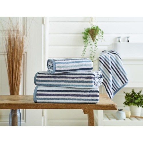 Deyongs Bliss Linear Stripe Hand Towel Blue