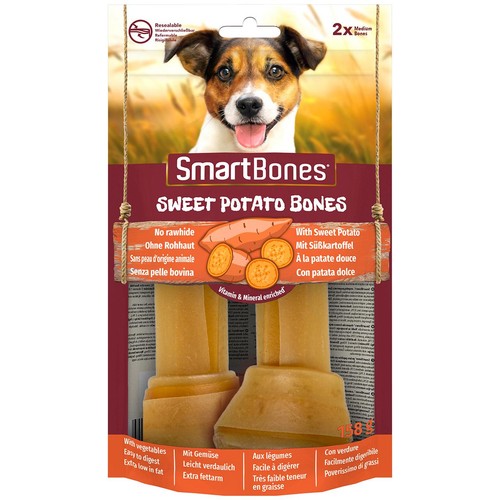 SmartBones 2 Medium Sweet Potato Rawhide Free Bone Dog Treats