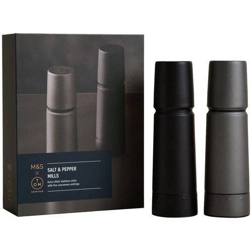M&S X Tom Kerridge Stainless Steel Salt & Pepper Mills, Grey