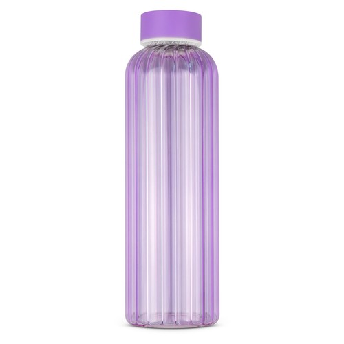 Cooke & Miller Lilac Ribbed Glass Water Bottle 500ml