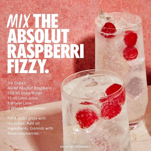 Absolut Raspberri Raspberry Flavoured Swedish Vodka