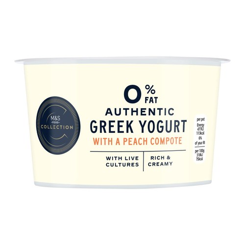 M&S Authentic Greek 0% Yogurt with Peach