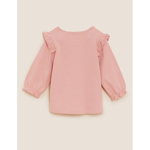 M&S Cotton Nordic Girls Top, 0-3 Months, 3 Pack, Pink Mix