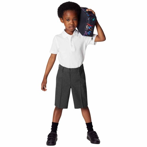 M&S Slim Leg School Shorts, 11-12 Years, Grey
