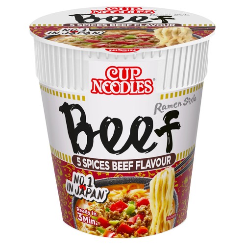 Nissin Cup Noodles 5 Spices Beef Flavour Instant Ramen Style Pot