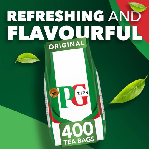 PG Tips 400 Black Tea, Plant Based Biodegradable Tea Bags