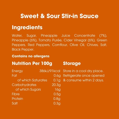 Bay's Kitchen Sweet & Sour Stir-in Low Fodmap Sauce