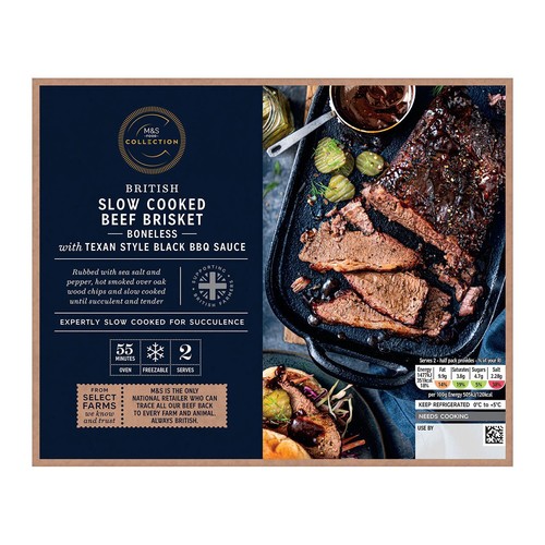 M&S Collection Slow Cooked Beef Brisket With Texan Black BBQ Sauce