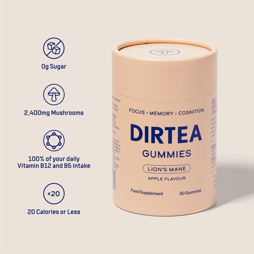 DIRTEA Lions Mane Mushroom Gummies - Apple