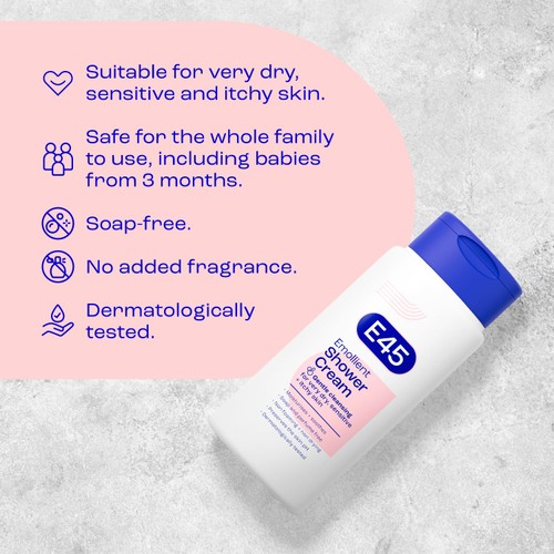 E45 Emollient Shower Cream for Dry & Sensitive Skin