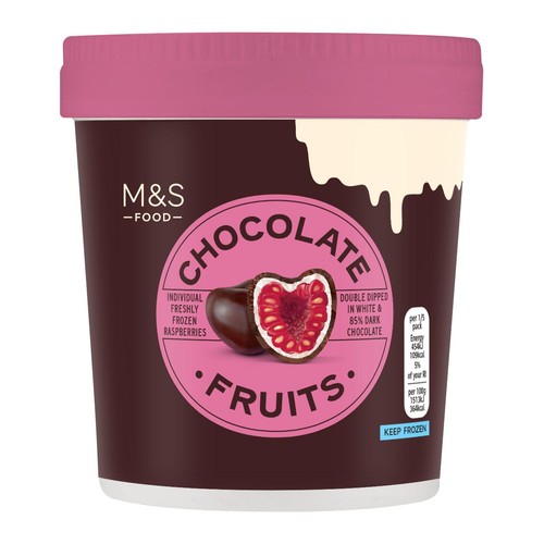 M&S Dark & White Chocolate Enrobed Frozen Raspberries