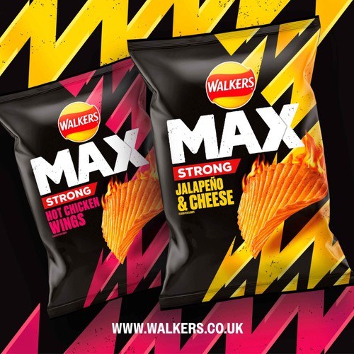 Walkers Max Strong Hot Chicken Wings Sharing Bag Crisps