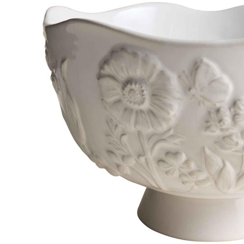 M&S Spring Meadow Footed Serving Bowl, Cream
