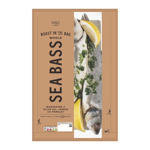 M&S Roast In Bag Whole Sea Bass
