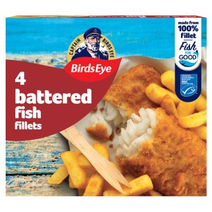 Birds Eye 4 Battered Fish Fillets 400G
