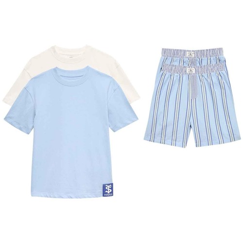 M&S Boys Striped Pyjama Sets, 6-7 Years, Blue
