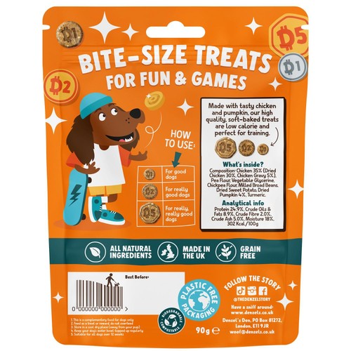 Denzel's Coins Chicken & Pumpkin Dog Treats