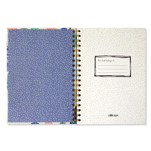 Pukka Pad - Carpe Diem B5 Spiral Hardcover Notebook Feathers