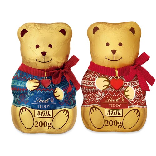 Lindt Milk Chocolate Teddy Red & Blue Jumper