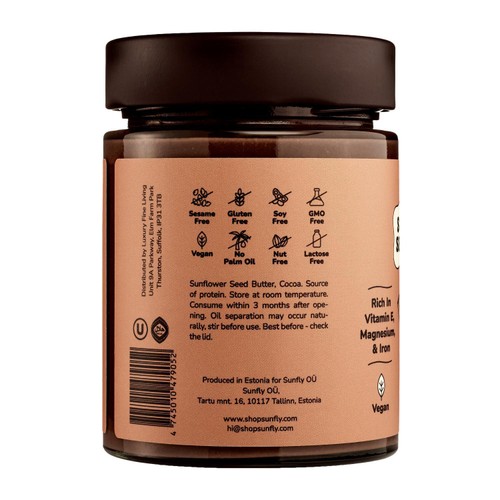 SUNFLY Sunflower Seed Butter, Cocoa Spread