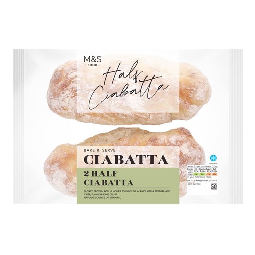 M&S 2 Half Ciabatta